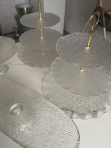 Наборы посуды: Стеклянный набор для сервировки десертов и фруктов, прозрачное — 10