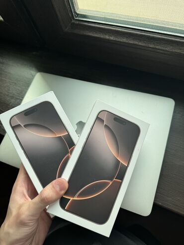 Apple iPhone: IPhone 16 Pro, 256 GB, Desert Titanium, Zəmanət, Barmaq izi, Simsiz şarj