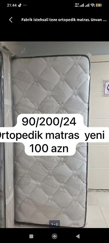 Matraslar: Ortopedik matras – fabrik istehsalı Ölçü: 90 × 200 × 24 sm Qiymət — 1