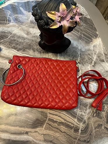 Çantalar: ❤️ Qırmızı Poppy Gallery qadın çantası satılır. Çox gözəl və eleqant — 2