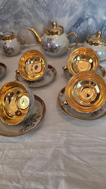 Uşaqlar üçün digər mallar: Çay sevizi. 6- nəlbəki, 6- fincan, 1- çaynik, 1- süd qabı, 1- şəkər — 9