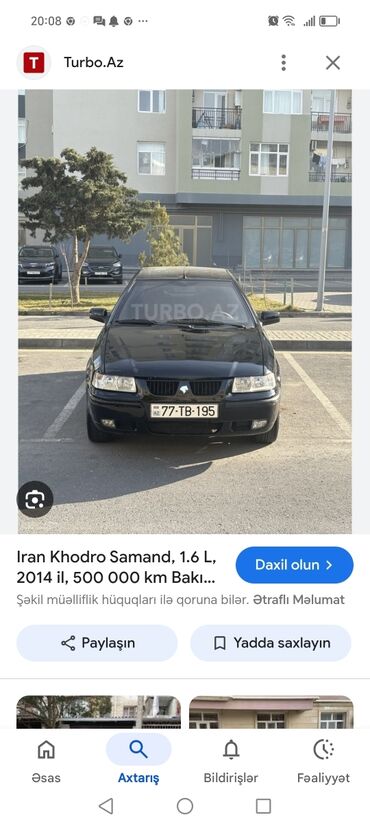 Ehtiyat hissələri: Iran Khodro Samand: 1.6 l | 2007 il 180000 km Hetçbek