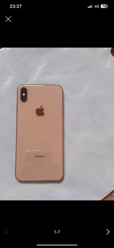 Apple iPhone: IPhone Xs Max, Б/у, 256 ГБ, Золотой, Кабель, 80 %