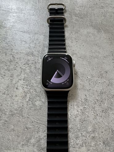 Кол сааттар: Apple Watch series 9, always on display, 45mm, silver, не пользовались