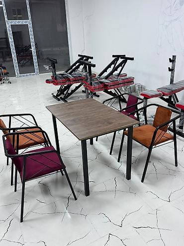 Kafe/restoran üçün masa-stul dəsti – Tərkib: 1 ədəd dördkünc masa + 4