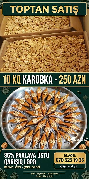 Məhsul: Premium toptan qoz ləpəsi - Paket: 10 kq karton qutu