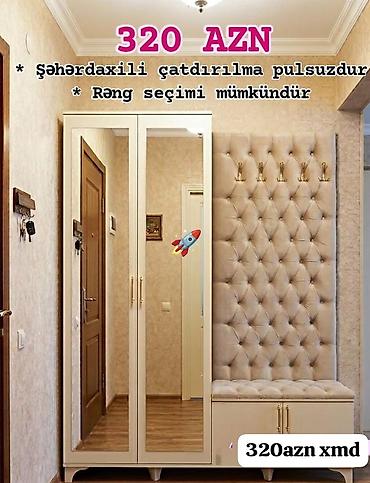 Dəhliz dolabları: Yeni, 2 qapılı, Güzgülü, Bej, Açılan, Düz dolab — 1
