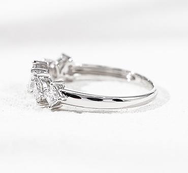Кольца: 💍 Кольцо из белого золота 750 пробы с лабораторными бриллиантами • — 5