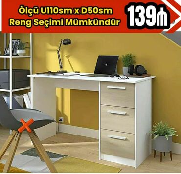 Uşaq masaları: Oğlan və qız üçün, Yeni, Siyirməli, Yazı masası, Stulsuz — 28