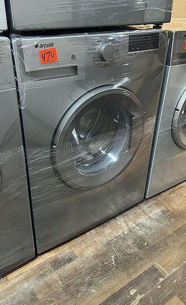 defrost soyuducu: Arçelik önyükləməli paltaryuyan maşın - Rəng: gümüş/metallik - Ön — 1