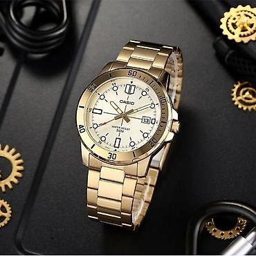 часы kasio: CASIO мужские кварцевые часы в золотистом исполнении - Корпус и — 4