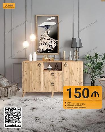 kamod: LA MINI komod - Material və dizayn: Təbii ağac toxumalı, skandinavi — 1