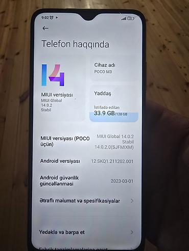 telefon iphone 7: Poco M3, 128 GB, rəng - Sarı — 1