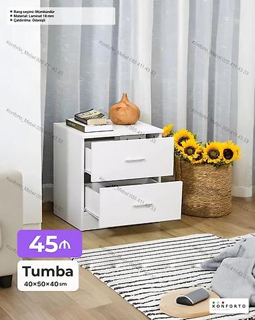 Tumba – 3 çekmecəli, ağ rəngdə Ölçü: 40×50×40 sm Material: 18 mm lalafo.az -da Tumba – 3 çekmecəli, ağ rəngdə Ölçü: 40×50×40 sm Material: 18 mm