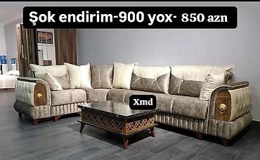 Ev üçün mebel: Künc divan dəsti - L‑şəkilli geniş künc divan: çoxsaylı iri — 1