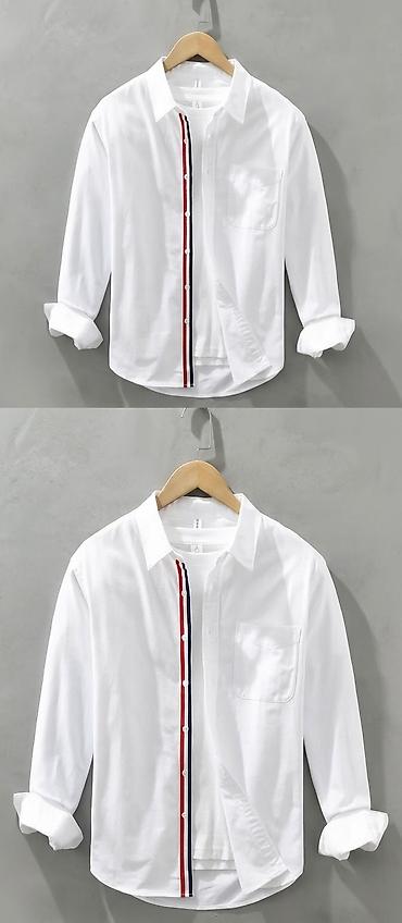 Рубашки: Мужская рубашка, XL, Новый, цвет - Белый, Платная доставка — 1