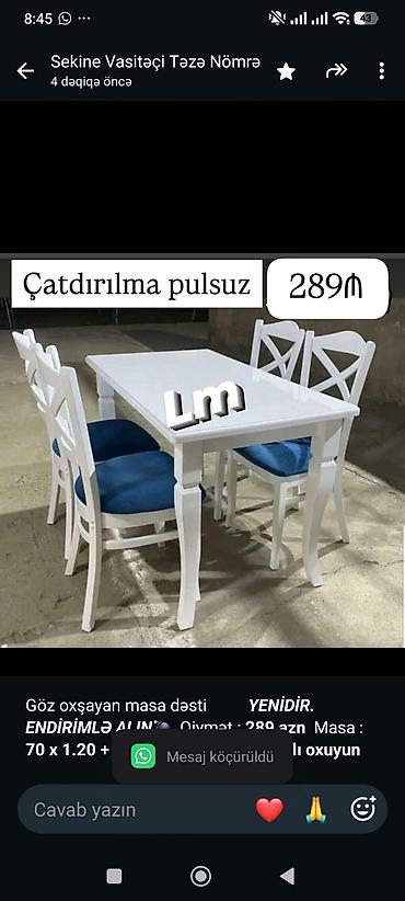 Göz oxşayan masa dəsti _*YENİDİR. ENDİRİMLƏ ALIN💣*_ Qiymət lalafo.az -da Göz oxşayan masa dəsti _*YENİDİR. ENDİRİMLƏ ALIN💣*_ Qiymət