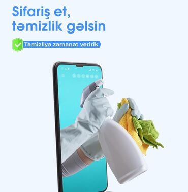 Tədbirlərin təşkili: Təmizlik | Ofislər, Mənzillər, Evlər | Ümumi təmizlik, Gündəlik təmizlik, Təmirdən sonra təmizlik
