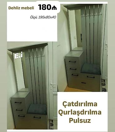 islenmis paltar dolabi: Dehliz mebeli – çoxfunksiyalı giriş dəsti - Ölçü: 195 × 80 × 40 sm - — 1