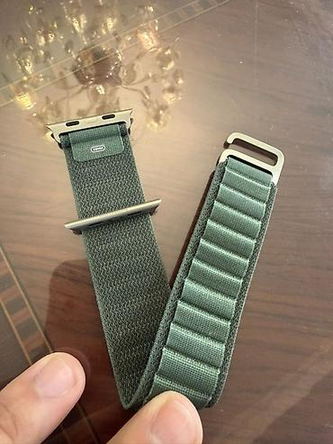 sp8 ultra: ‼️ORIGINAL‼️Apple Watch Ultra üçün tikişli toxuma qayış – Yaşıl (Solo — 1