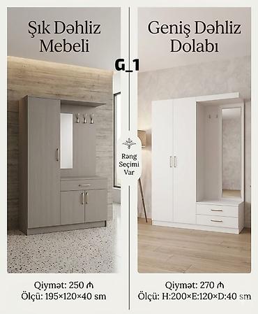 Şık və funksional dəhliz mebelləri 1) Şık Dəhliz Mebeli - Ölçü