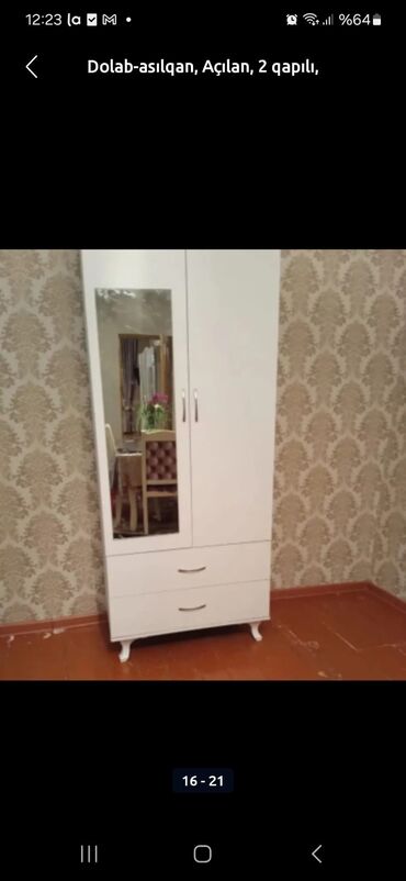 Dolablar: Açılan, 2 qapılı Düz dolab, Qarderob, paltar dolabı — 17