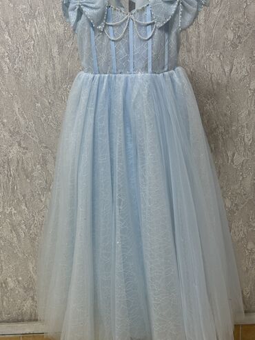 Платья: Детское платье, цвет - Голубой, Б/у — 2