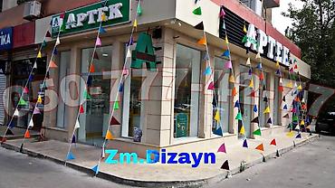 Bayraqlar: Uch kunc bayraq. Bayraq bezeme. Dekor bayraqlar. Dekor magaza bayraq — 9