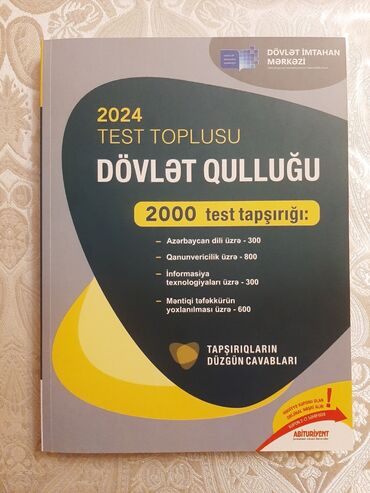 Kitablar, jurnallar, CD, DVD: Dövlət qulluğu kitabı satılır.Universaldır.Bütün mövzular var.Testlər