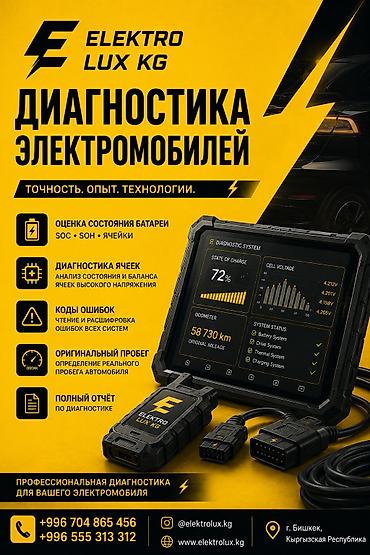 Диагностика электромобилей в Бишкеке есть услуга на выезд проверка