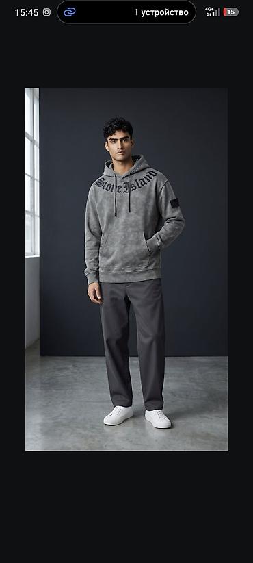 меховые воротники: Stone Island — мужские худи с капюшоном - Модель с фирменным — 1