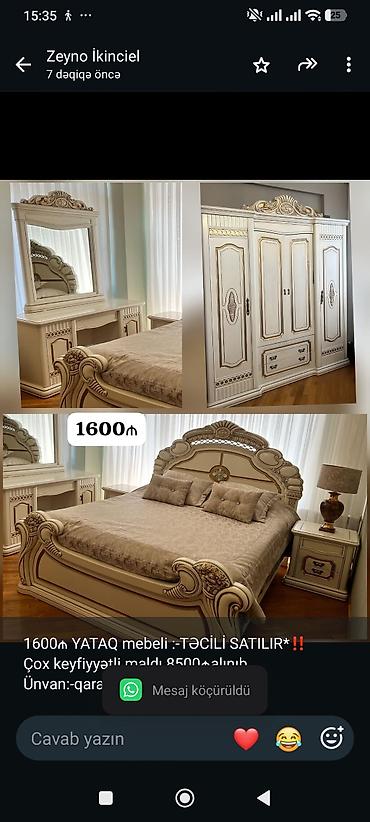1600₼ YATAQ mebeli :-TƏCİLİ SATILIR*‼️ Çox keyfiyyətli maldı