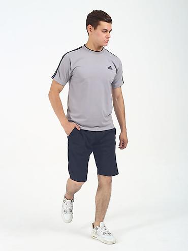 pull and: Мужская спортивная футболка adidas - Цвет: серый - Классический — 5
