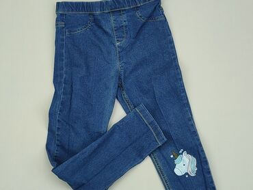 sinsay jeansy z wysokim stanem: Spodnie jeansowe, SinSay, 9 lat, 128/134, stan - Dobry