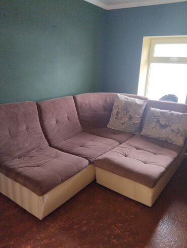 диван трансформер 3 в 1: Модульный диван, цвет - Коричневый, Б/у