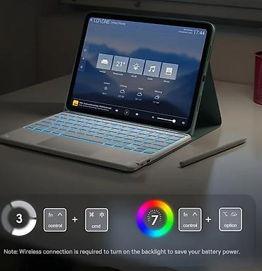 ucuz kompüter: RGB arxa işıqlı Bluetooth klaviaturalı planşet futlyarı - Planşet — 1