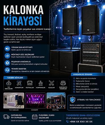 marshall kalonka: Kalonka kirayəsi – tədbirlər üçün peşəkar səs sistemi Səs Sistemi — 2
