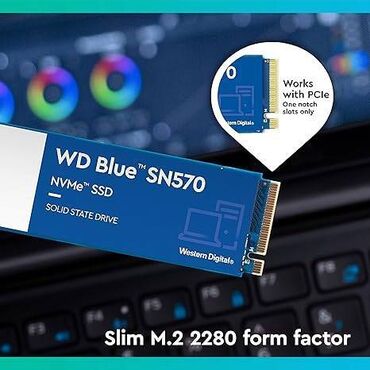 kompüter hissələri: Western Digital 1TB WD Blue SN570 NVMe Internal Solid State Drive SSD
