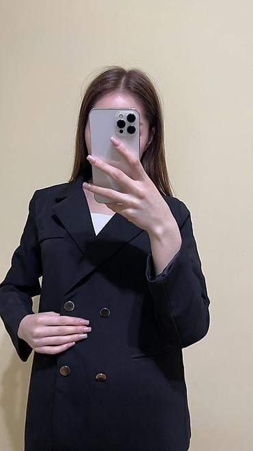 Пиджаки, жакеты: Женский двубортный пиджак классического кроя. - Цвет: черный - — 9