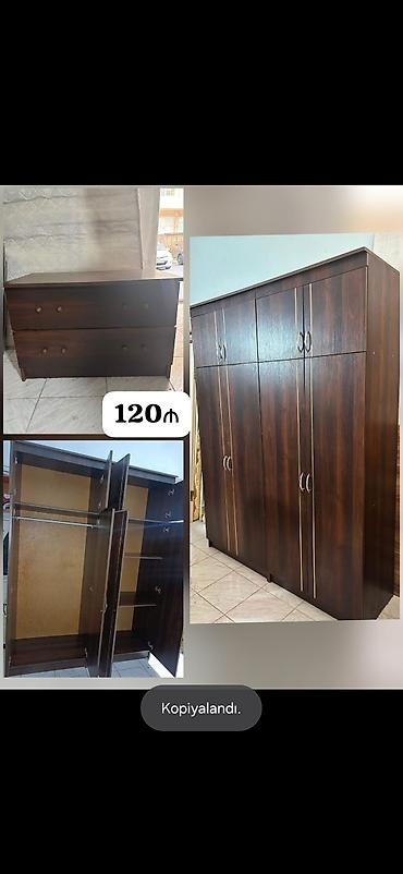 paltar qurutma asilqani: 120₼ Dolab normal veziyetdedi ölçü 160 en 2.15 hündür üstünde tumba — 1