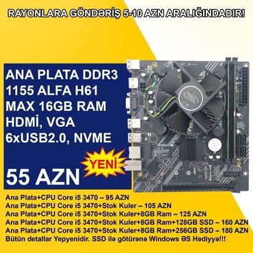 ana plata ddr3: Ana Platası Ana Plata "DDR3 LGA 1155 Alfa H61 Bundle", Yeni