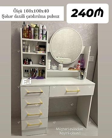 Vizaj/Qarderob masası – güzgülü model - Ölçü: 160 x 100 x 40 sm -