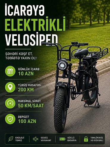 İcarəyə elektrikli velosiped - Gündəlik icarə: 10 AZN - Depozit: 100