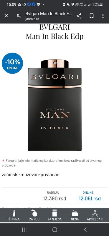 Health & Beauty: Bvlgary Man in Black
60ml 9000
U radnjama nema ispod 12