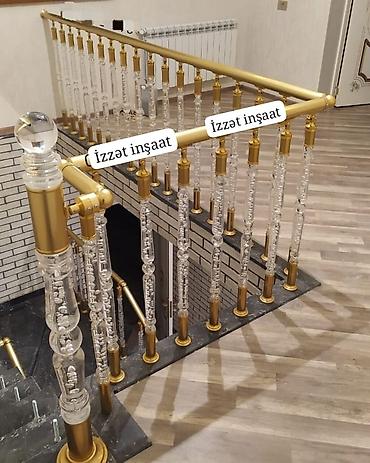 Pilləkən məhəccərləri: Paslanmayan polad və akril detallar ilə mərtəbə arakəsməli məhəccər — 6