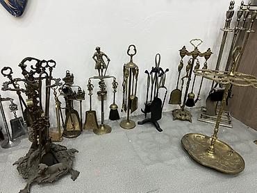 Alətlər: Ocaq/kamin üçün klassik mis və bürünc alət dəstləri koleksiyası - — 1