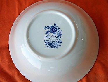 Činije: Indies Blue Johnson Brothers Ironstone Floral Swirl Englan. Old — 4