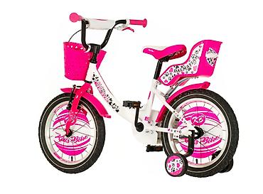 metro obuca decije baletanke: Bicikl kids Visitor Dalmatian 16" 8" V-brake + kontra, belo/roze — 4