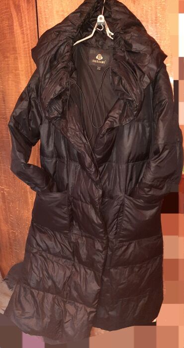 тёплая зимняя куртка: Пуховик, Длинная модель, С капюшоном, 4XL (EU 48)