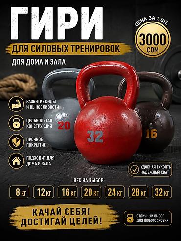 Гири: ОСТАЛИСЬ ТОЛЬКО 16-20-24 кг Спортивные гири 8–32 кг | На заказ — 1